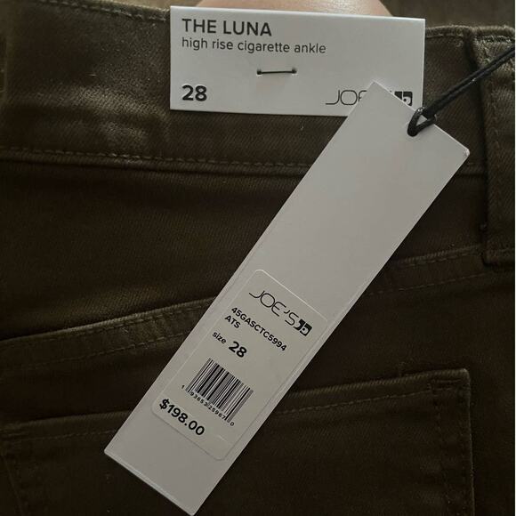Joe's Jeans the Luna high rise cigarette ankle 28 shiny green NWT - Picture 5 of 5